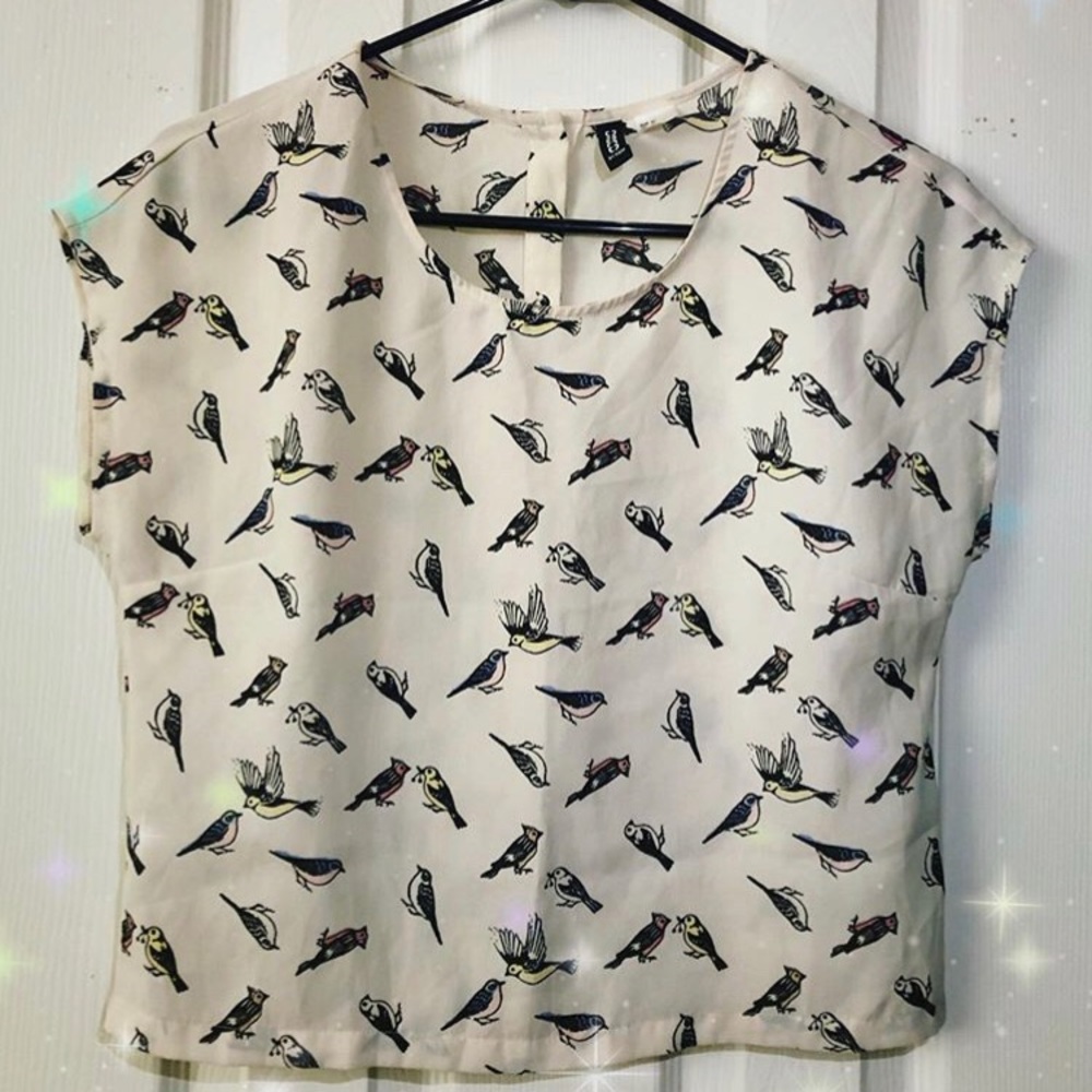 H&M Bird-Patterned Blouse